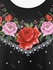 Plus Size Round Neck Floral Pattern T Shirt - L