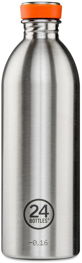 24Bottles URBAN Bottle (1 L) Lightest Insulated Stainless Steel Water Bottle, Eco-Friendly Reusable BPA-Free Hot Cold Modern, Portable, Leak Proof for Travel, Office, Home, Gym - Steel