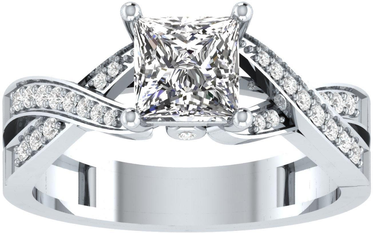 1.45 Ct Round Cubic Zirconia 14k White Gold Over .925 Sterling Infinity Engagement Wedding Ring