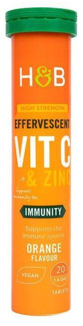 Holland & Barrett Vitamin C 1g+Zinc Effervescent Tablets 20's