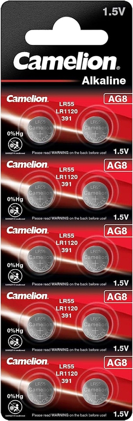 Camelion Alkaline Button Cell Batteries AG8 Pack 10
