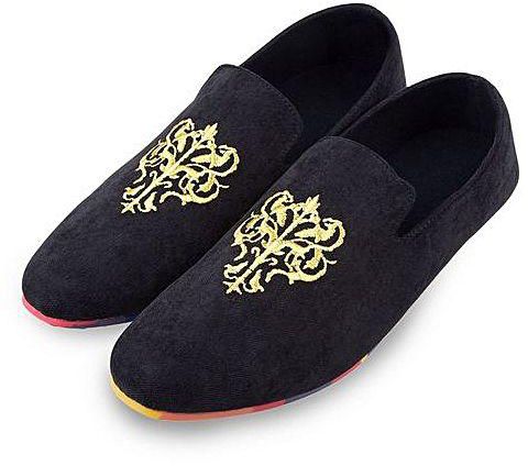 Fashion Men Slip On Leather Loafers - Black