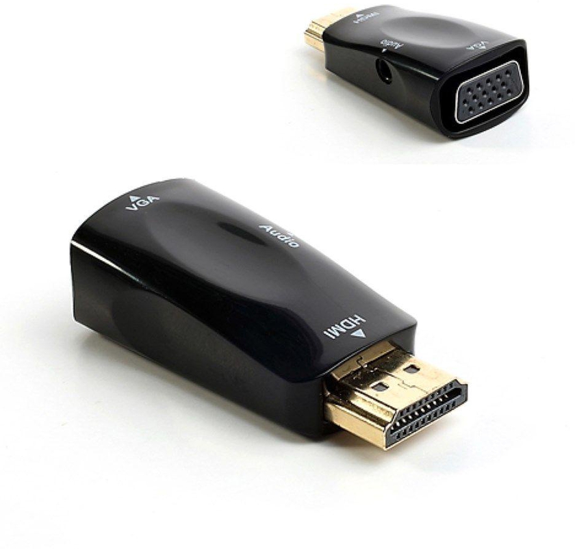 Black HDMI Male to VGA Female Video Adapter Converter with Audio Output   Audio Cable