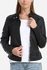 Femina Side Textured Leather Jacket - Black