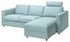 VIMLE 3-seat sofa with chaise longue, With headrest/Hallarp grey - IKEA