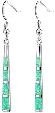 Silver Plated Opal Studded Dangle Earrings