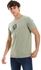 Ted Marchel Hips Length Round Neck Printed T-Shirt - Olive Green
