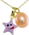 Bambina 18K Gold Purple Pearl and Purple Enamel Star Necklace