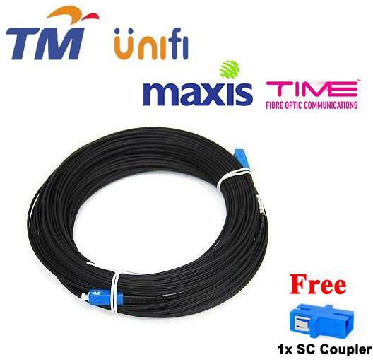 SC-SC 9/125  Singlemode Simplex Fiber Optic Cable - 4 Sizes (Black)