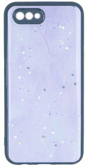 OPPO A1K - Colorful Hard Back Cover With Soft Edges, Stars And Glitter