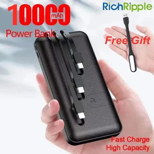 CLEARANCE OFFER 3-Cables Portable Power Bank 10000mAh Fast Charger