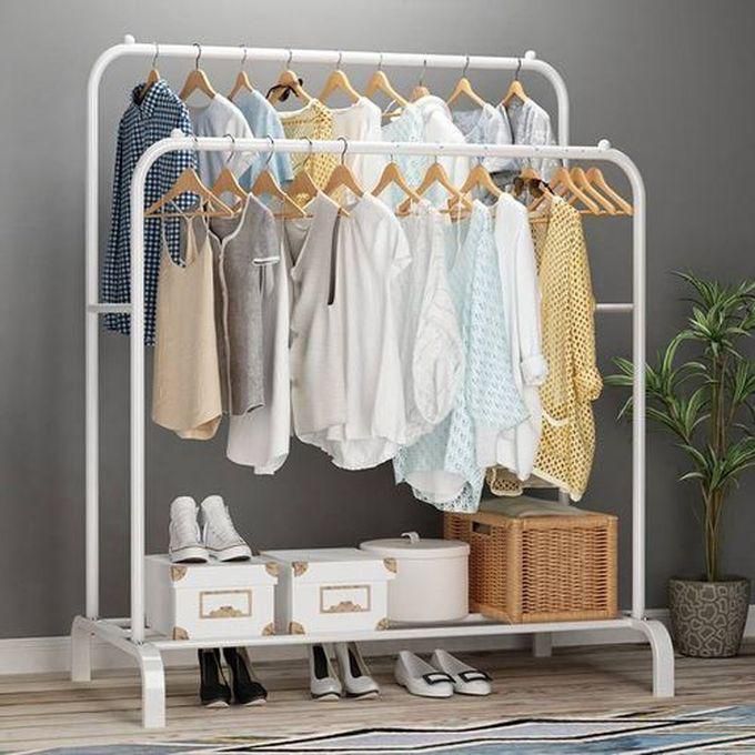 Double Clothes Stand 110*59*150 Cm - White