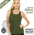 Spirit Wear Tank Top Cotton Under Shirt Sleeveless - Olive Green