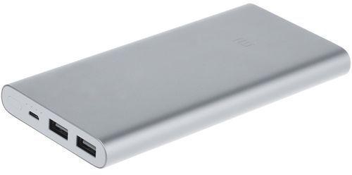 XIAOMI 10000mAh Ultra-thin Fast Charging - Dual USB Output Mi Power Bank - Silver