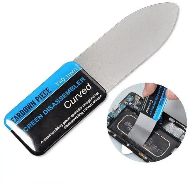 Mobile Phone Curved LCD Screen Disassembler Spudger Opening Pry Card Tools Ultra Thin Flexible Mobile Phone Disassemble Steel Metal Teardown Piece