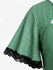 Plus Size Textured Chain Panel Lace Trim Cutout Blouse - M | Us 10