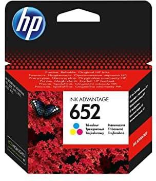 خرطوشة طباعة HP 652 Ink Advantage‏ أصلية ثلاثية الألوان - F6V24AE