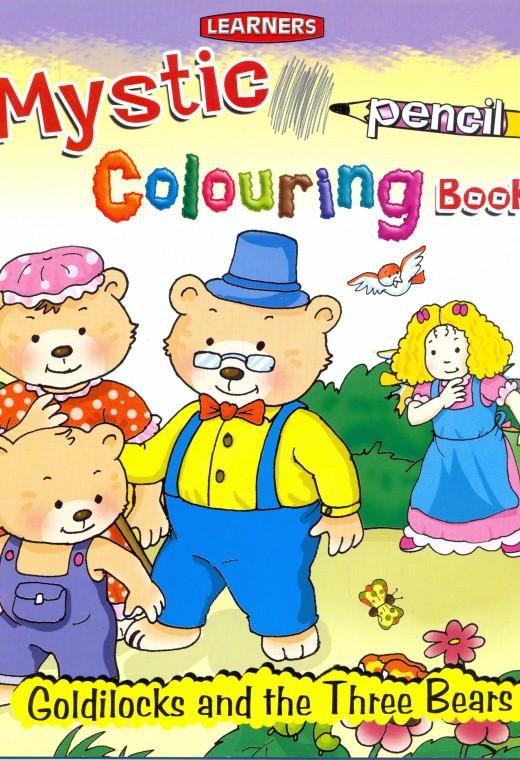 mystic pencil colouring book – goldilocks and three bears