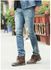 LeeLff Men's Jeans Stylish Frayed Mid Waist Trendy Casual Jeans