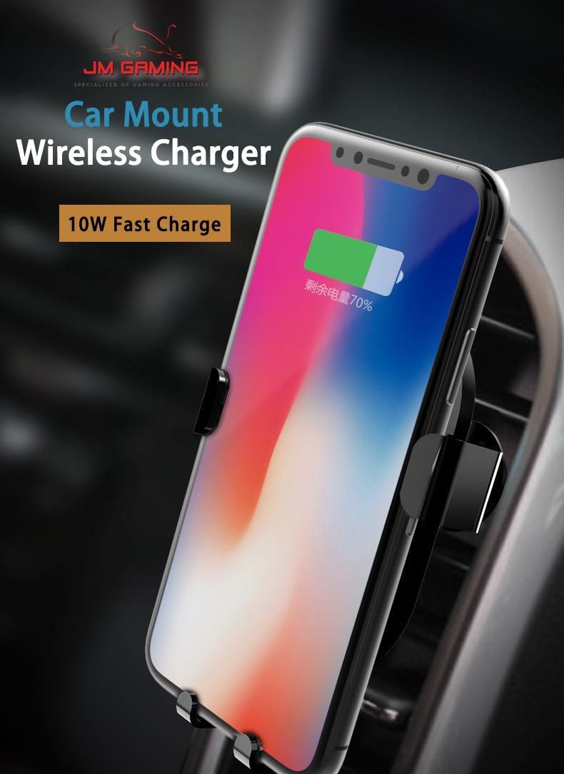Jmgaming Car Wireless Charger Holder For Iphone X Plus Samsung S8 S9 Car-Wc01 10w