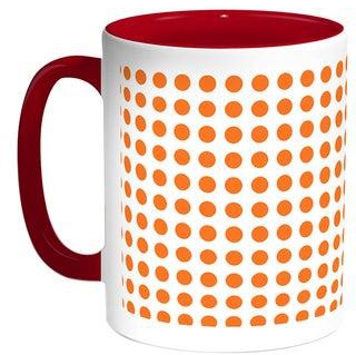 Circles Printed Coffee Mug Red/White 11ounce