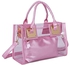 Cooba 2-Pcs Handbags Women Clear Purse Jelly Small Tote Bag Transparent Satchel Bags Beach Crossbody Shoulder Bag Zip Wallet