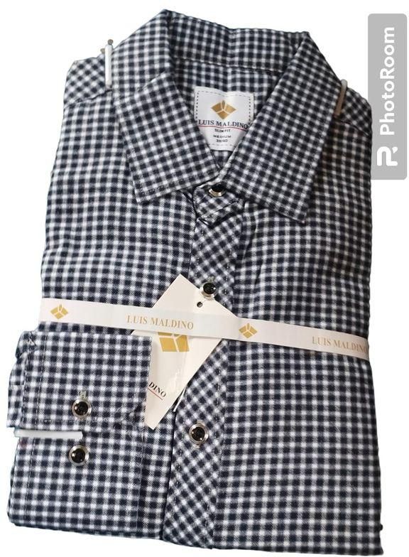Men's 100% Cotton Brushed Plaid Checkered Long Sleeve Dress Shirt