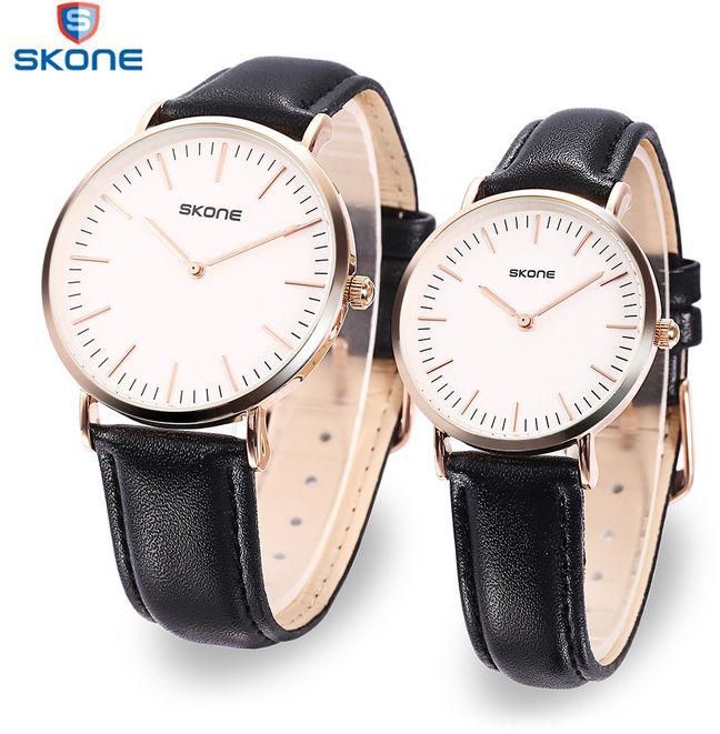 Skone Couple Quartz Watch - Black+White