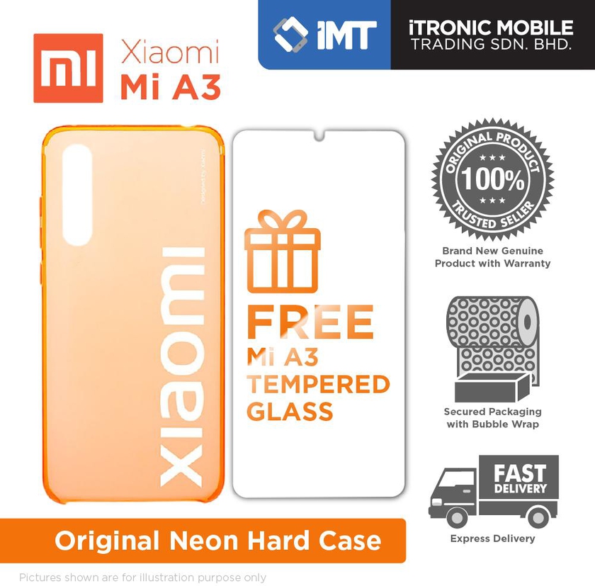 Xiaomi Mi A3 100% Original Fashionable Neon Hard Case (3 Colors)