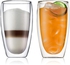 Lushh Set of 2Pcs 450 ML Double Wall Glass Cup, Insulated  Clear Glass Cups for drinking Tea, Espresso, Juice or Water
