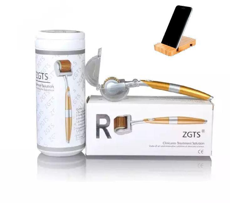 ZGTS Derma Roller Gold - Titanium - 0.75+ Free Mobile Holder