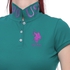 U.S. Polo Assn. 212678ZH1CK-FANF Polo Shirt for Women - L, Blue Green/Violet