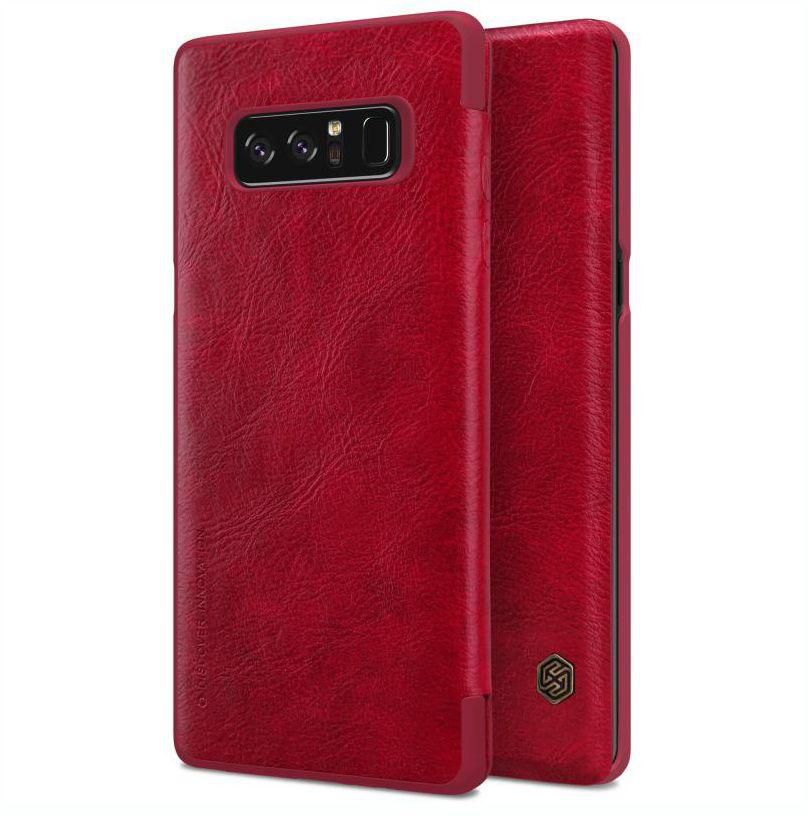 Flip Cover By Nillkin Qin Leather For Samsung Galaxy Note 8 - Red
