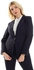 Esla Elegant Single Button Notched Collar Smart Blazer - Dark Navy Blue