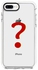 غطاء حماية من سلسلة إمباكت برو مزين بطبعة علامة سؤال لهاتف أبل آيفون 7 بلس شفاف/ أحمر
