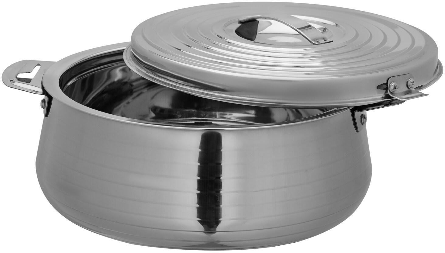 Royalford Hilux Double Wall Stainless Steel Hot Pot, RF10532, Firm Twist Lock, Strong Handles With Heavy-Duty Rivets, Steel Serving Pot, Steel Chapati Storage Box