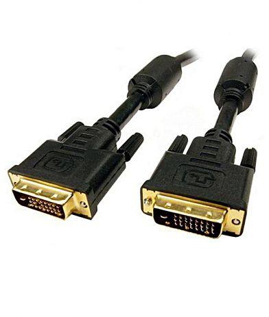 Wassalat DVI-D Dual Link DVI Cable Male / Male w/ Ferrites - 1 Meter