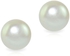 Vera Perla 10K Solid Gold 6mm Simple White Pearl Earrings
