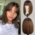 Brown Wigs For Women Shoulder Length Dark Brown Root Synthetic Wigs For Women