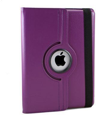 Purple 360° Rotating Swivel Stand Smart Cover PU Leather Case For Apple iPad 2