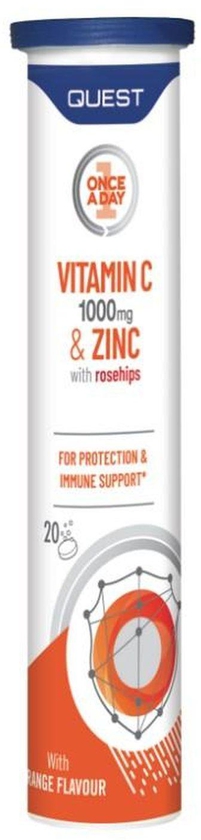 Effervescent Vitamin C 1000mg + Zinc 10mg + Rosehips Tabs 20's