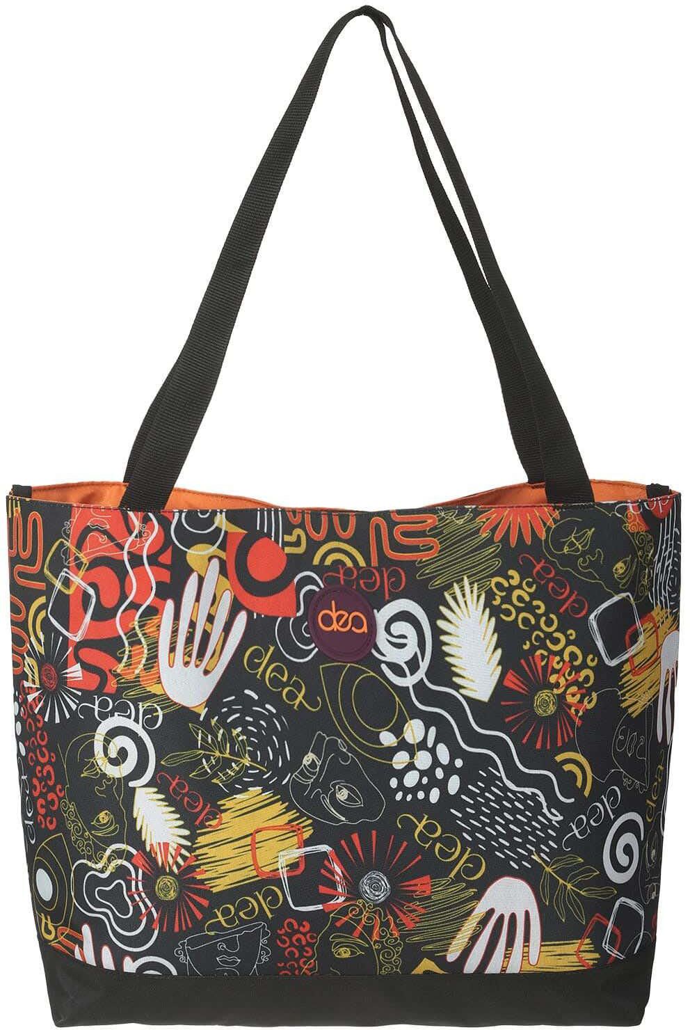 Get Dea Tropic Polyester Handbag for Women, 45×30 cm - Multicolor with best offers | Raneen.com