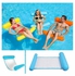 Inflatable Water Hammock, Water Hammock Pool Lounger, 4-in-1 Multi-Purpose Floating Bed Lounge Chair Drifter Saddle Swimming Pool Beach Float Portable Pool Float for Adults Kids, blue
