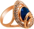 18K Rose Gold Plated Ring - Blue Stone [RI0095-19]