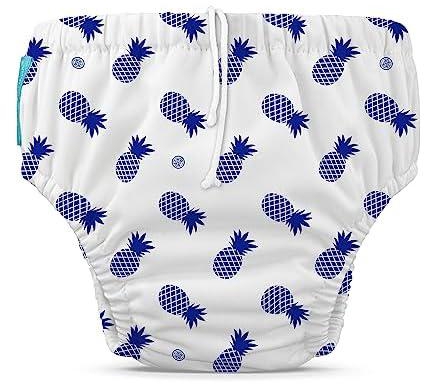 Charlie Banana Pineapple Reusable Swim Diaper, Large, Blue