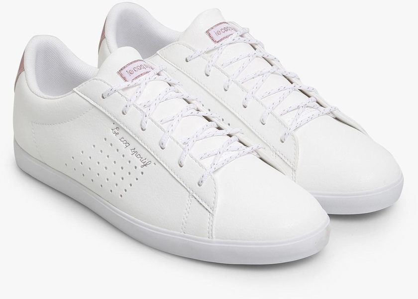 White and Mauve Agate Lo S Lea/Metallic Sneakers