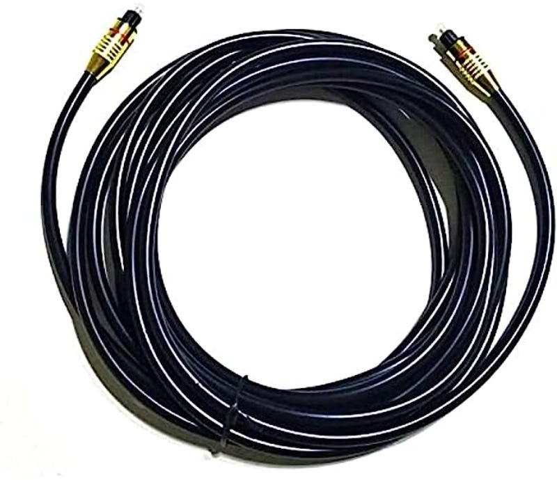 Get Fiber Optic Toslink Male to Male Digital Audio Cable, 5 Meter - Black with best offers | Raneen.com
