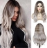 Long Fluffy Wig With Natural Waves, Gray Color