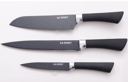 3 Pcs Stainless Steel Knife Etched non stick Blade