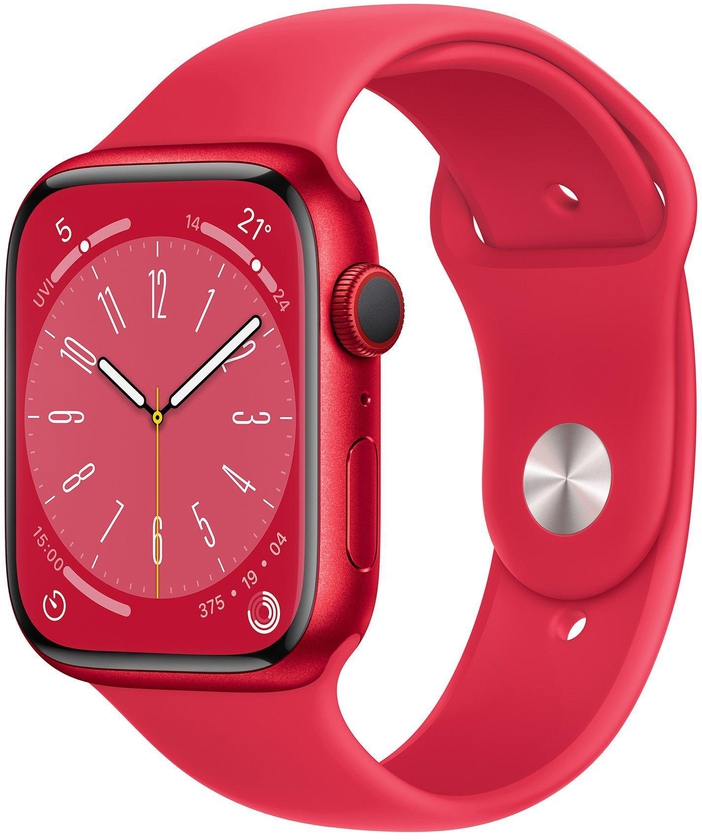 Apple Watch Series 8 GPS + Cellular 41mm RED  Case with RED Sport Band